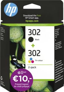 HP 302 INK 2-PAC inkt cartridge 302 2-pack (zwart + kleur)