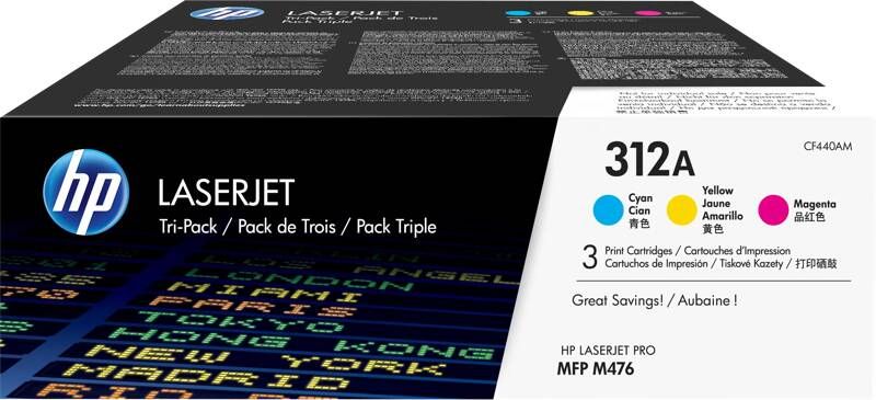 HP 312A LaserJet Toner Cyaan Magenta Geel 3-pack