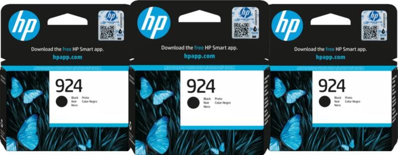 HP 924 Cartridge Zwart Triple Pack