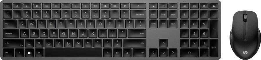HP 975 Dual-Mode Draadloos Toetsenbord Zwart QWERTY + 430 Multi-Device Draadloze Muis