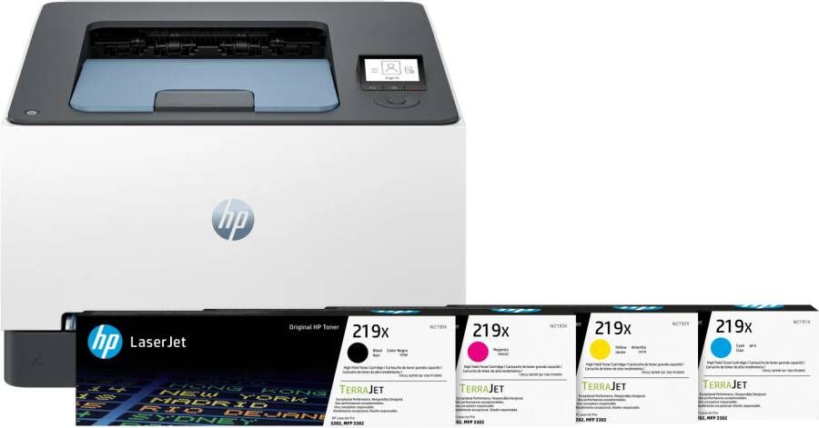 HP Color LaserJet 3202dw + 1 set extra XL toners