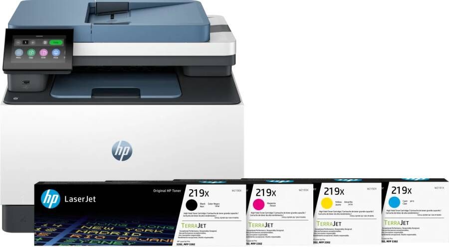 HP Color LaserJet 3302fdw + 1 set extra XL toners