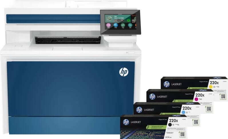 HP Color LaserJet Pro MFP 4302fdw + 1 set extra XL toners