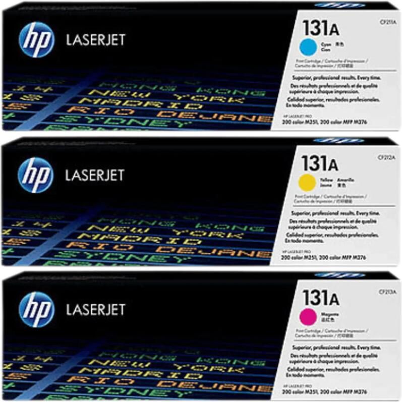 HP 131A tonercartridge 3 x 1800 pagina&apos;s pak van 3 geel cyaan magenta