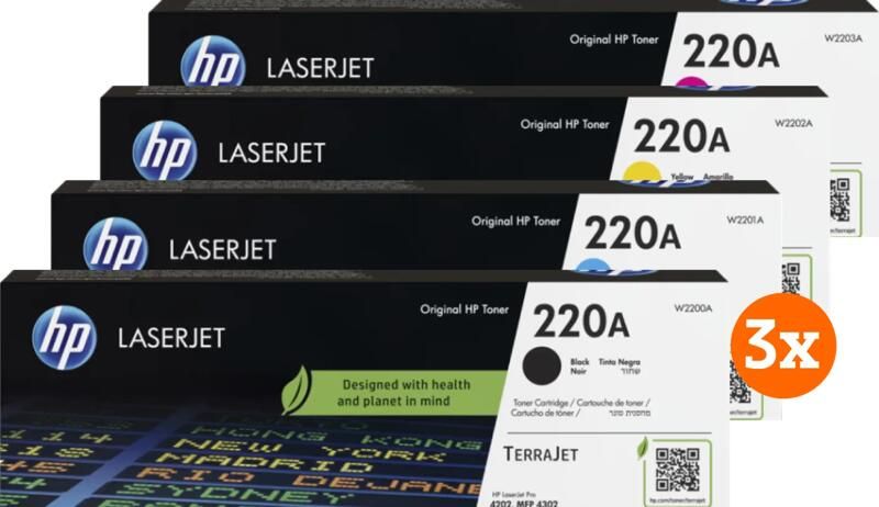 HP 220A LaserJet Toner Combo Pack (3 stuks)