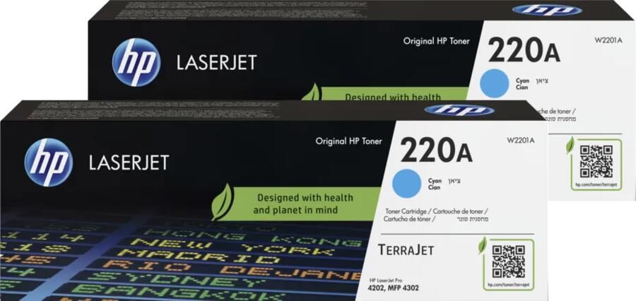 HP 220A LaserJet Toner Cyaan (2 stuks)