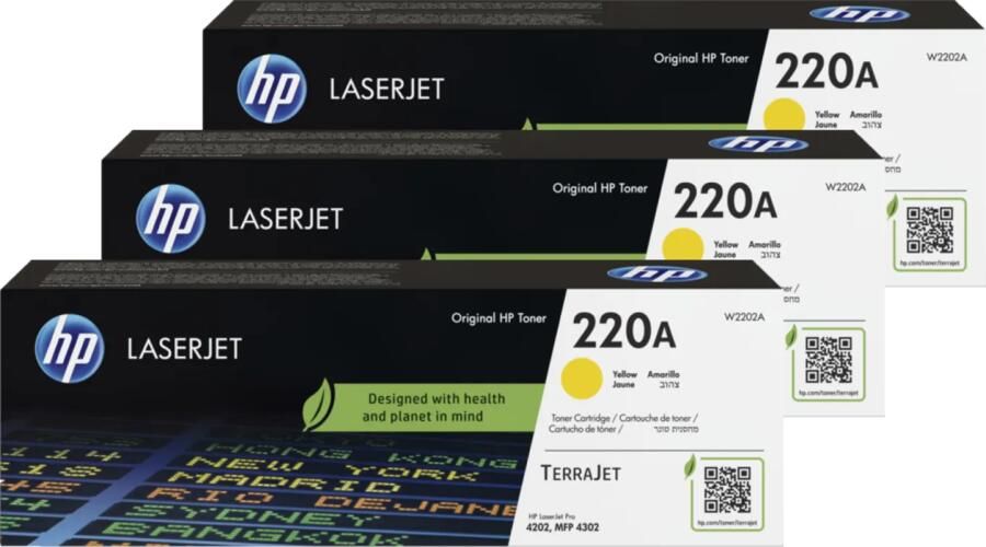 HP 220A LaserJet Toner Geel (3 stuks)