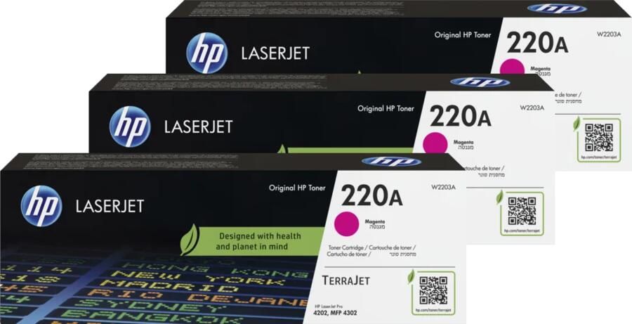HP 220A LaserJet Toner Magenta (3 stuks)