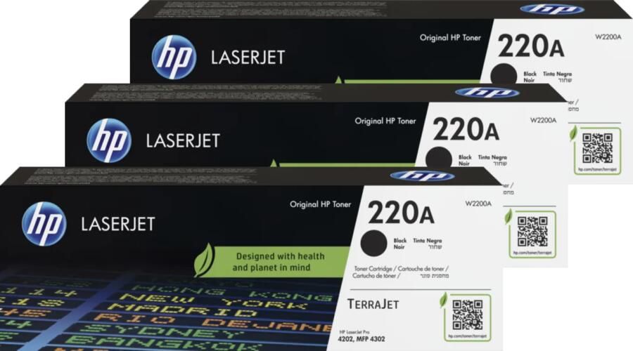 HP 220A LaserJet Toner Zwart (3 stuks)
