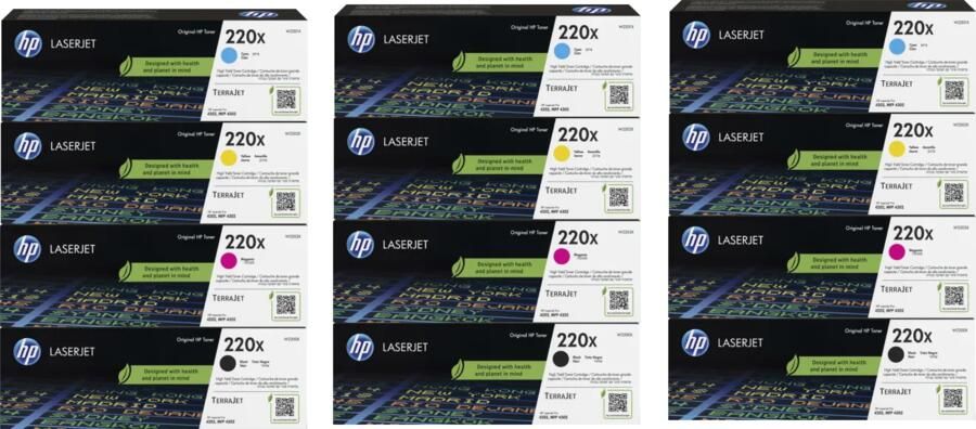 HP 220X LaserJet Toner Combo Pack (3 stuks)