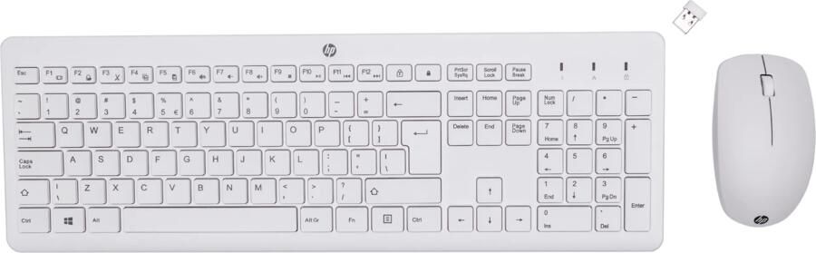 HP 230 WL Mouse+KB Combo WHT EURO Toetsenbord Wit