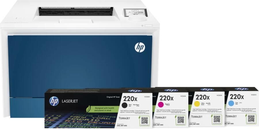 HP Color LaserJet Pro MFP 4202dw + 1 set extra XL toners