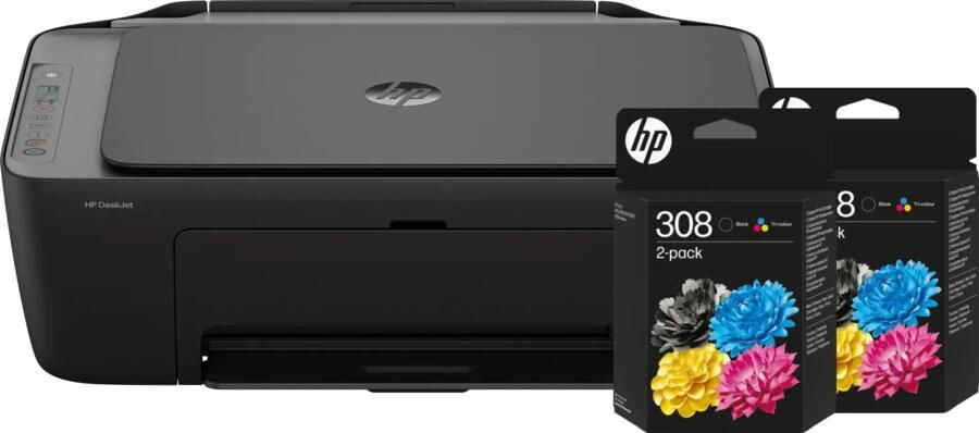 HP DeskJet 2920 All-in-One + 2 zwarte + 2 kleuren cartridges