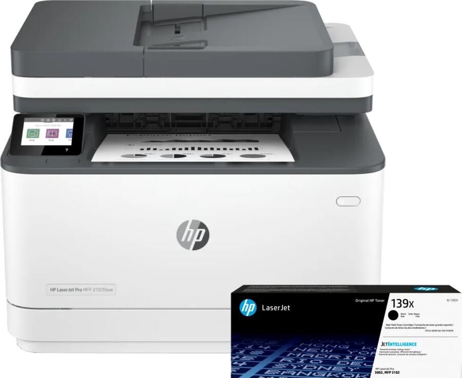 HP LaserJet Pro MFP 3102fdw + 1 extra zwarte XL toner