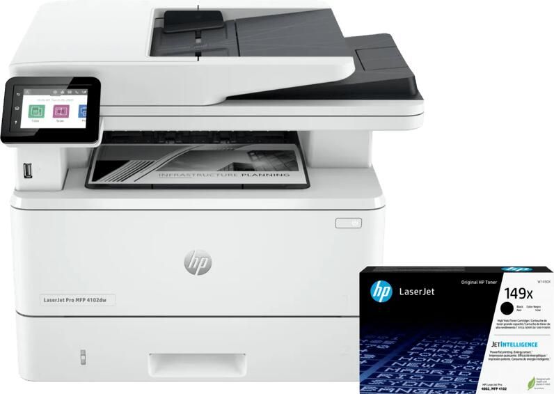 HP LaserJet Pro MFP 4102dw + 1 extra zwarte XL toner