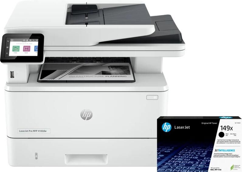 HP LaserJet Pro MFP 4102dw + 1 extra zwarte XL toner