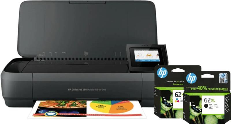 HP OfficeJet 250 Mobile Printer + 1 set extra XL cartridges