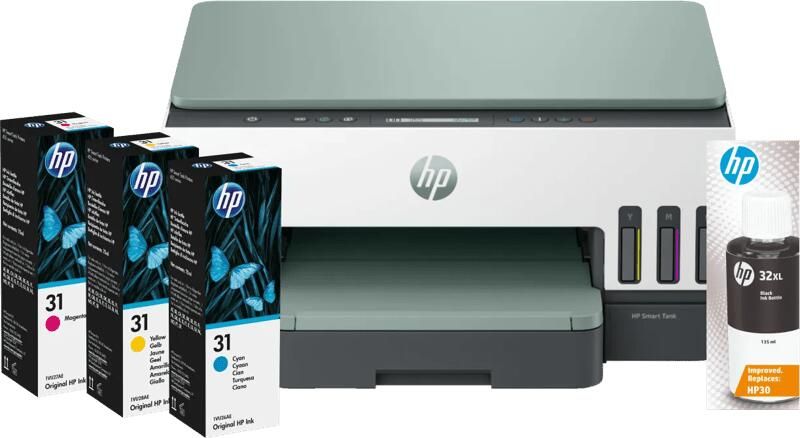 HP Smart Tank 7007 + extra 1 set extra inktflesjes