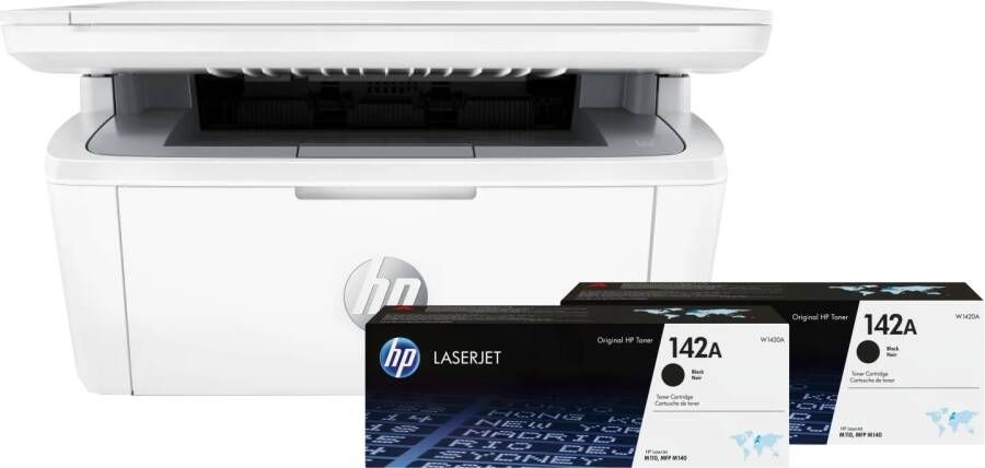 HP LaserJet M140w MFP + 2 extra zwarte toners
