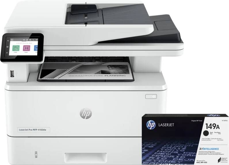 HP LaserJet Pro MFP 4102dw + 1 extra zwarte toner