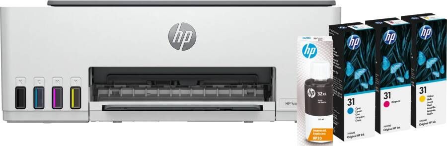 HP Smart Tank 5105 + 1 set extra inktflesjes