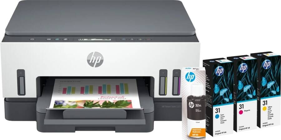 HP Smart Tank 7005 + 1 set extra inktflesjes