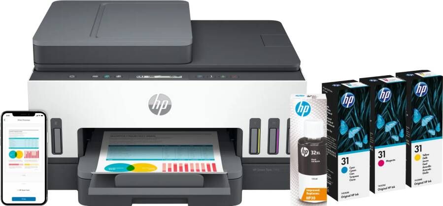 HP Smart Tank 7305 + 1 set extra inkt