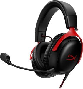 HyperX Cloud III Wired Gaming Headset Zwart Rood (PC PS5 Xbox Series X S)