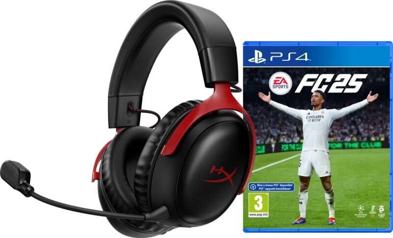 HyperX Cloud III Wireless Rood + EA Sports FC 25 PS4