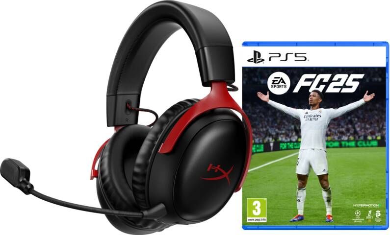 HyperX Cloud III Wireless Rood + EA Sports FC 25 PS5