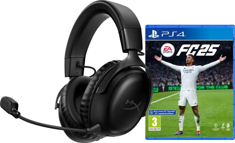 HyperX Cloud III Wireless Zwart + EA Sports FC 25 PS4