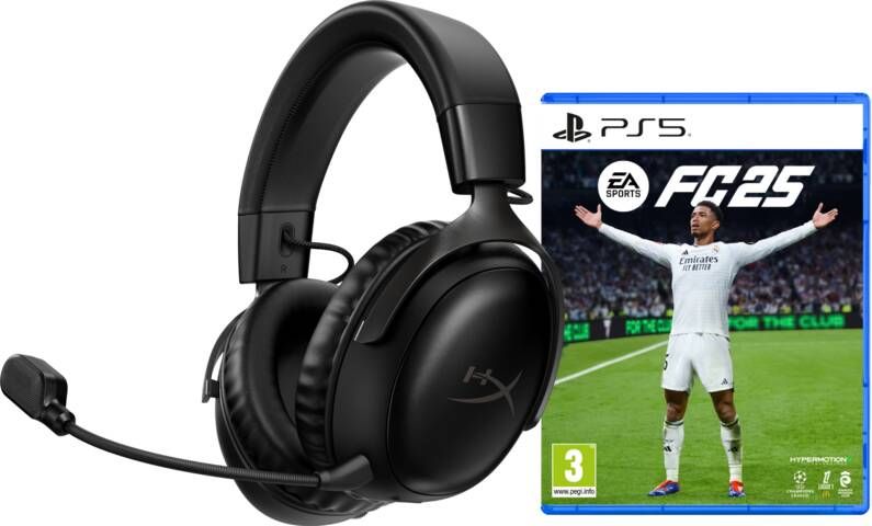 HyperX Cloud III Wireless Zwart + EA Sports FC 25 PS5