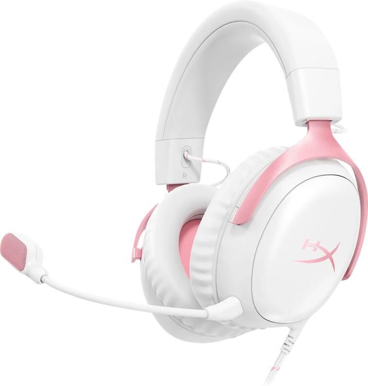 HyperX Cloud III Wired Gaming Headset Wit Roze (PC PS5 Xbox Series X S)