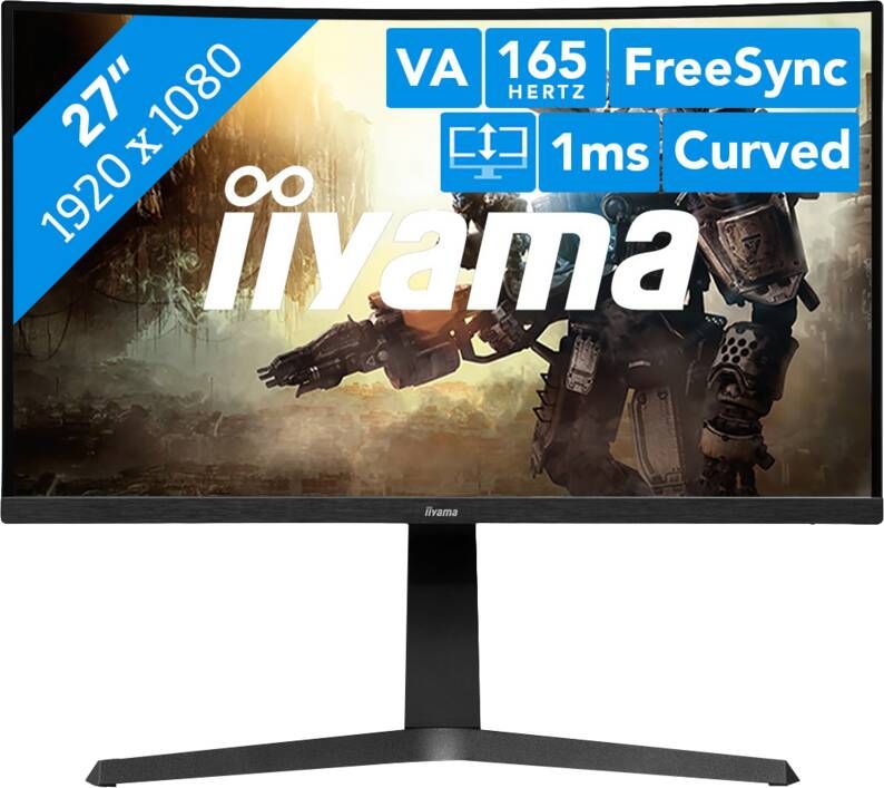 IIYAMA Gebogen gaming -pc -scherm GB2766HSU -B1 G -MASTER 27 FHD SAD DAL 1 MS 165Hz HDMI 2.0 DisplayPort