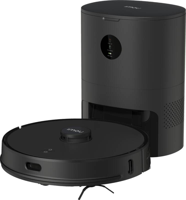 Imou RV1 Pro Max Robotstofzuiger Met Laadstation En Dweilfunctie Razendsnelle Inkaartbrenging Door LIDAR sensor Opslag Plattegrond Van 3 Verdiepingen Automatische Lediging 6500 Pa zuigkracht 180 Minuten Aaneengesloten Reinigen