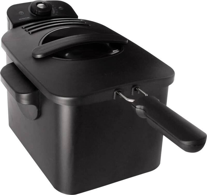 Inventum GF431B Frituurpan 3 liter Tot 190 graden 2200 watt Koude zone Friteuse Zwart