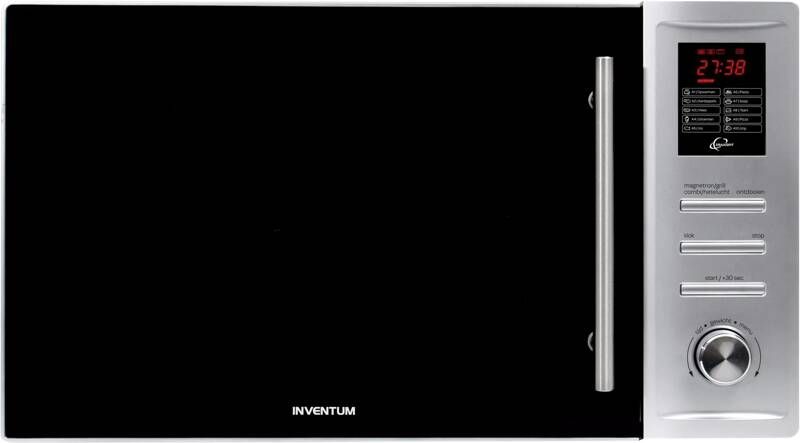 Inventum MN325CS Vrijstaande combimagnetron Heteluchtoven Grill 32 liter 1000 watt 10 kookprogramma's RVS Zwart