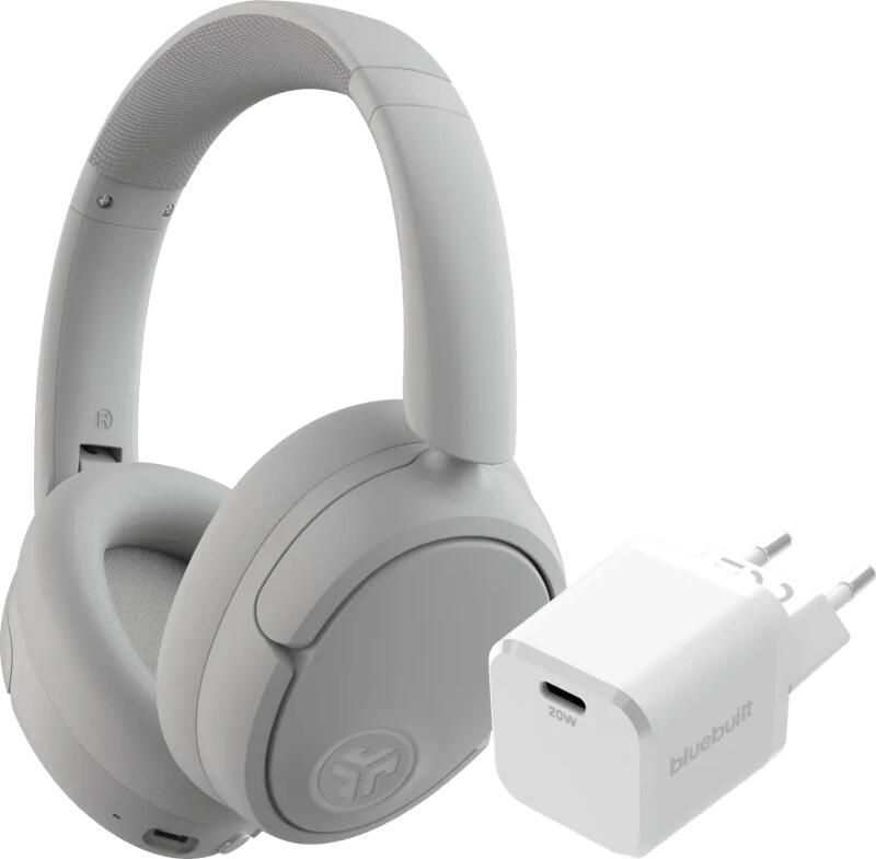 JLAB JBuds Lux ANC Wit + BlueBuilt Power Delivery Oplader met Usb C Poort 20W Wit