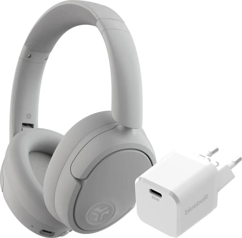 JLAB JBuds Lux ANC Wit + BlueBuilt Power Delivery Oplader met Usb C Poort 20W Wit