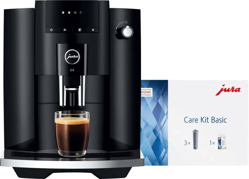 Jura E4 Piano Black (EA) + Basis onderhoudspakket