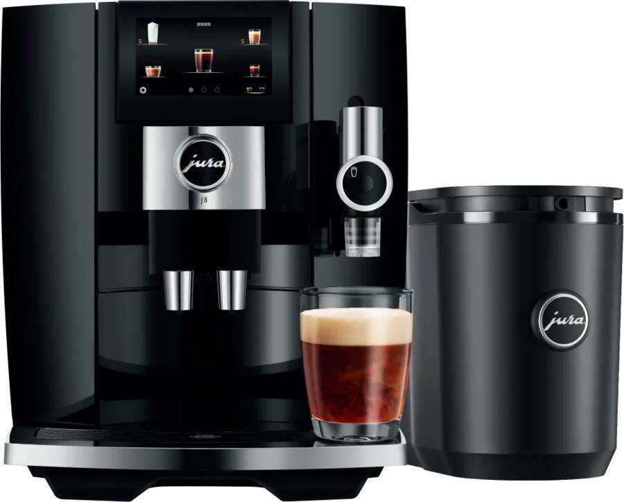 Jura J8 Piano Black (EA) + Melkkoeler