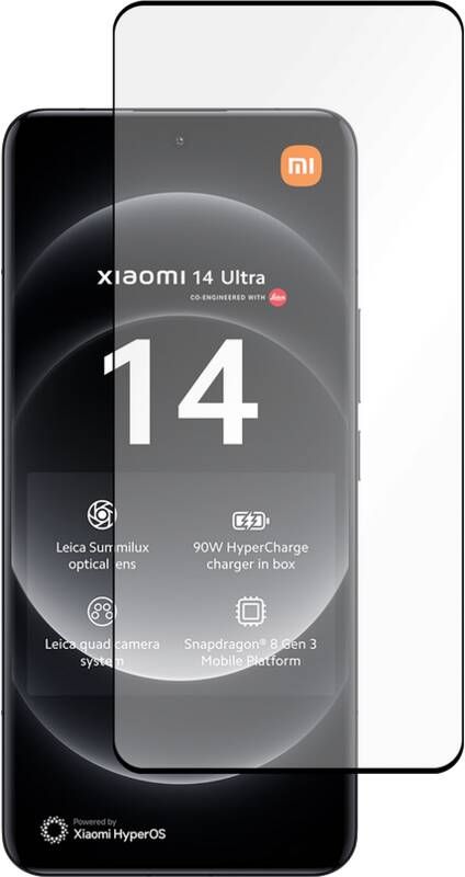 Just in case Full Cover Xiaomi 14 Ultra Screenprotector Zwart