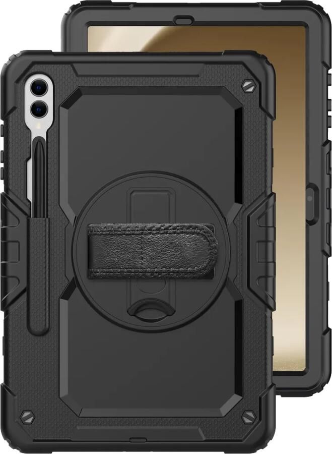 Just in case Samsung Galaxy Tab S10 S9 Plus S9 FE Plus Rotating Back Cover Zwart