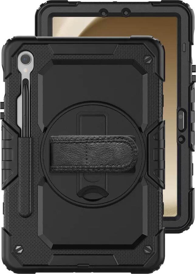 Just in case Samsung Galaxy Tab S9 S9 FE S10 Lite Rotating Back Cover Zwart