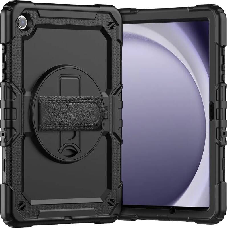 Just in case Samsung Galaxy Tab A9 Plus Rotating Back Cover Zwart