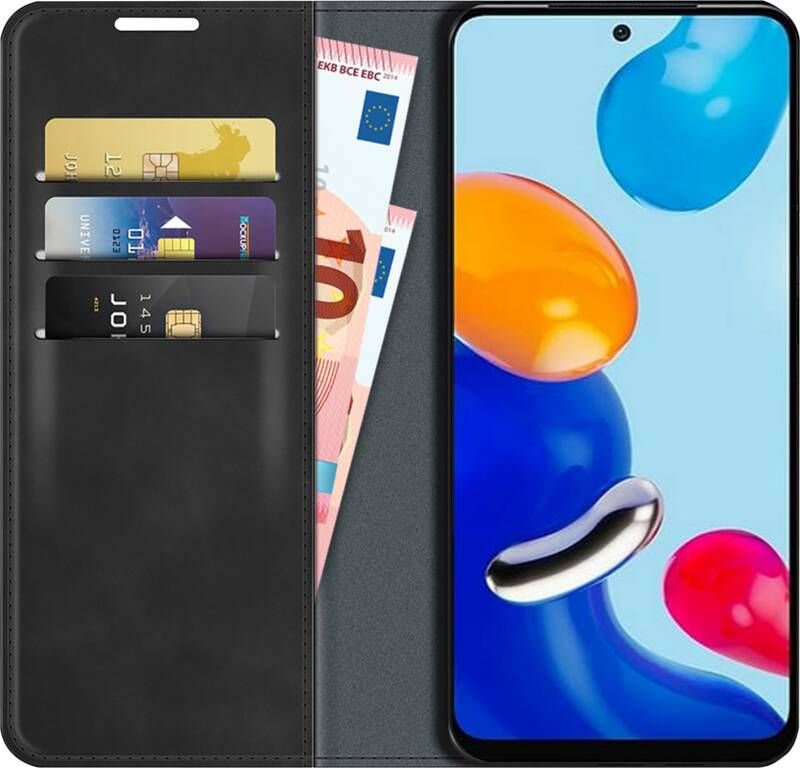 Just in case Wallet Magnetic Xiaomi Redmi Note 11 Book Case Zwart