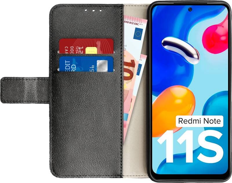 Just in case Wallet Xiaomi Redmi Note 11 Book Case Zwart