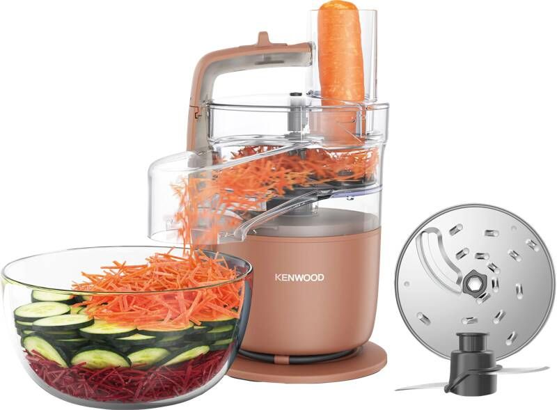 Kenwood MultiPro Go Foodprocessor FDP22.130RD Snij Rasp direct op je bord Opbergen in je keukenlade Veelzijdig: hakken snijden raspen Vaatwasser bestendige accessoires -[onderdeel GO collectie]