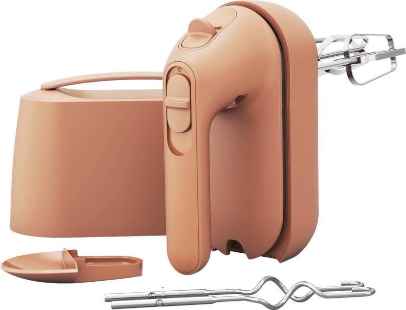 Kenwood Quickmix GO handmixer HMP40.000RD Roze Alles in één opbergsysteem Geïntegreerde maatlepel 350W 5 snelheden en slow start 30% gerecycled plastic [onderdeel GO collectie]