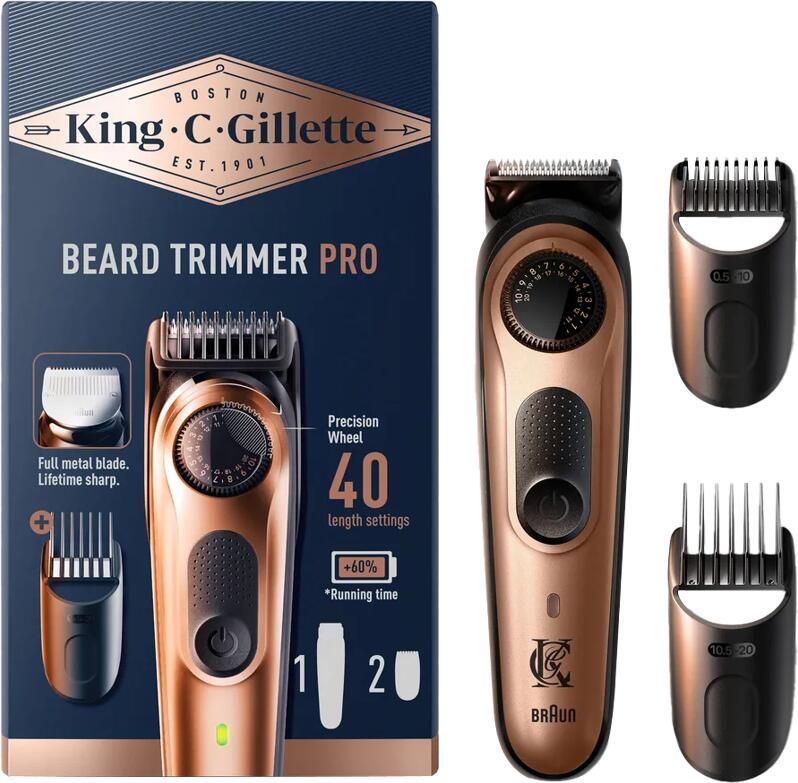 King C. Gillette Baardtrimmer PRO voor mannen met precisiedraaiknop voor 40 lengte-instellingen